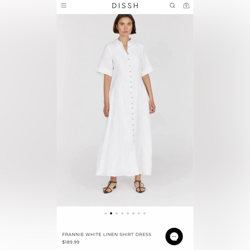 DISSH Frankie White Button-Up Maxi Dress 100% Linen - Picture 6 of 6